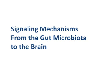 Signaling Mechanisms
From the Gut Microbiota
to the Brain
 