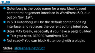 Gutenberg: Revolutionizing your WordPress site Slide 2