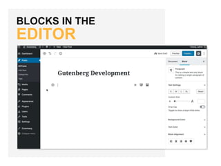 BLOCKS IN THE
EDITOR
 