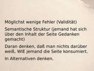 Gute Seiten, Schlechte Seiten - Webmontag Edition