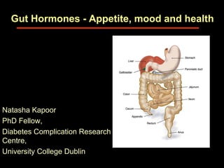 Gut Hormones - Appetite, mood and health
Natasha Kapoor
PhD Fellow,
Diabetes Complication Research
Centre,
University College Dublin
 