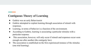 GUTHRIE AND ESTES- personality theories. pdf | PDF