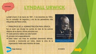 Urwick La administracion de Henri Fayol | PPTX