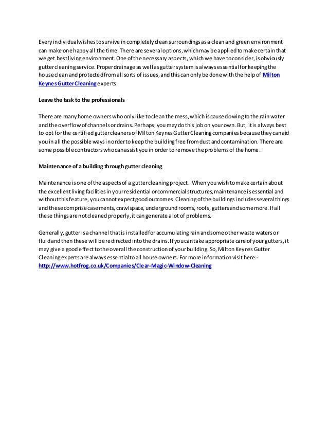 Gutter cleaners of milton keynes handle the cleaning job properly