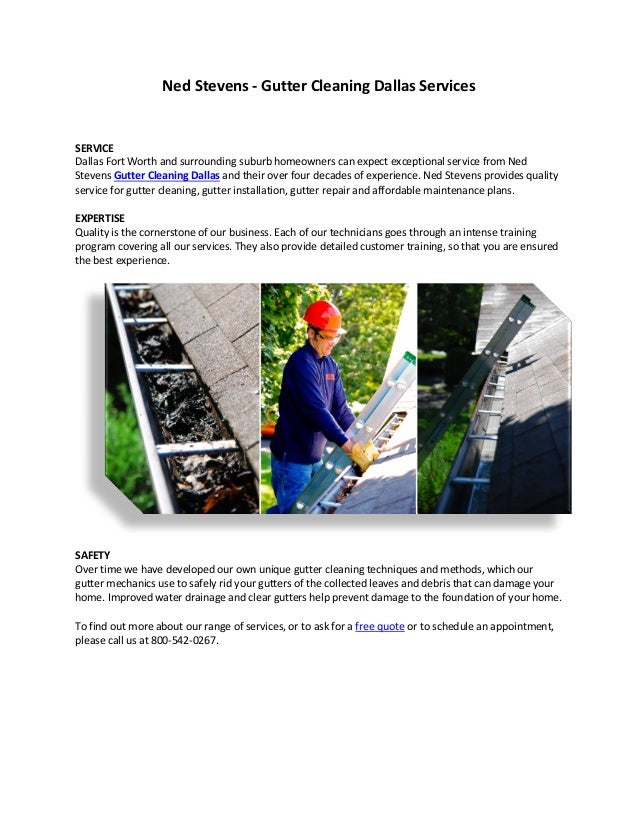 Ned Stevens Gutter Cleaning Dallas Services