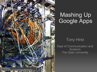 Mashing Up Google Apps Tony Hirst Dept of Communication and Systems The Open University Wiring Before http://www.flickr.com/photos/kelp/4894023263 