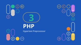 PHP
3
Hypertext Preprocessor
 