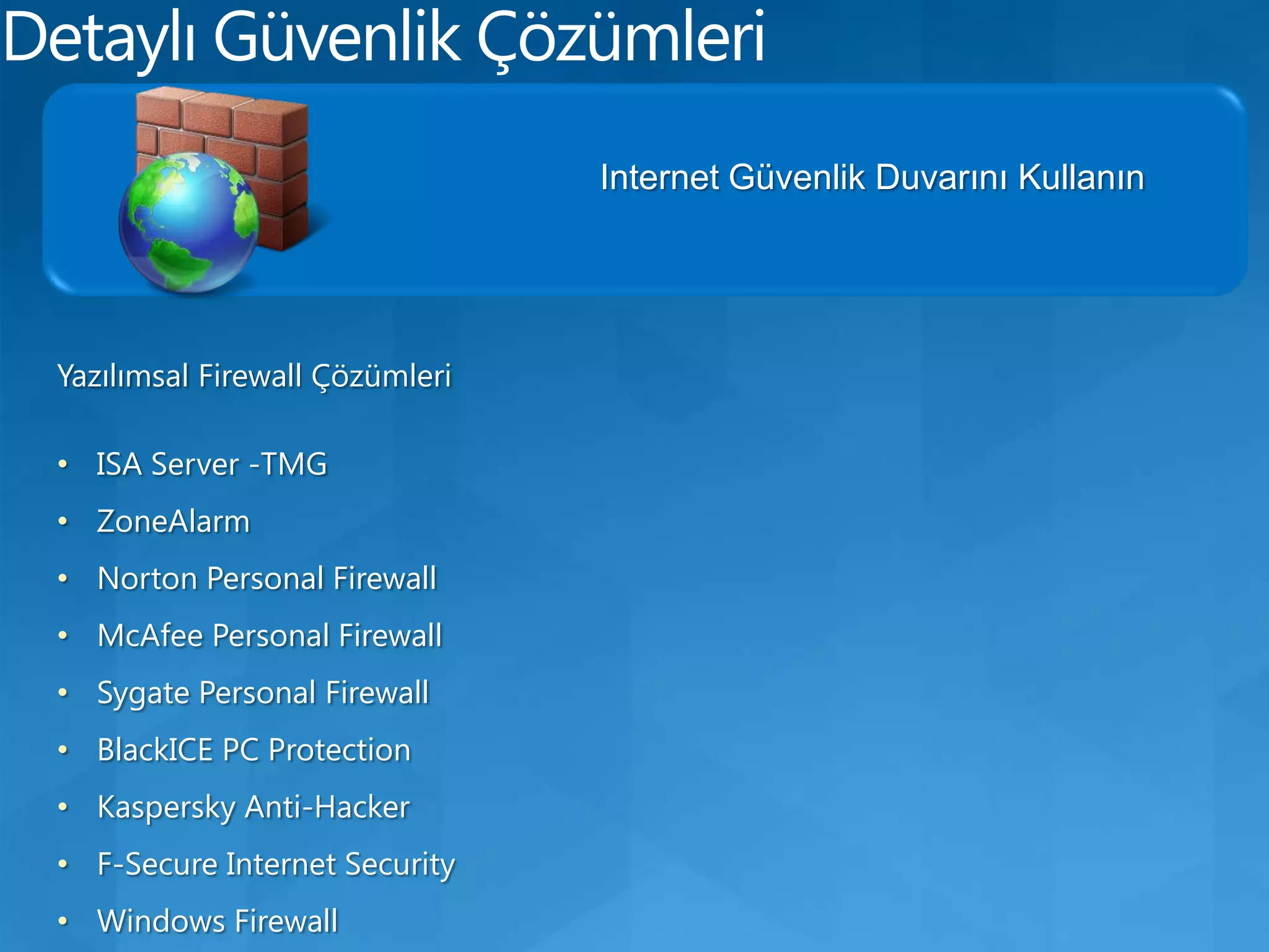 Saldırı SenaryolarıWorm da, virüs gibi, kendisini bir bilgisayardan diğerine kopyalamak için tasarlanmıştır ancak bunu otomatik olarak yapar. İlk olarak, bilgisayarda dosya veya bilgi ileten özelliklerin denetimini ele geçirir. Güvenlik araştırmacıları bir kutrçuğun (worm) son 4 gün içinde 3.5 milyon Windows bilgisayara bulaştığını rapor etti.Conficker, Downadup veya Kido olarak bilinen kurtçuk Microsoft'un Ekim 2008'de yamasını çıkardığı bir açığından yararlanıyor. Kötü amaçlı yazılım bir HTTP sunucu kuruyor ve makinanın Sistem Geri Yükleme noktalarını sıfırlayarak silinmesini engellemeye çalışıyorKaynak: http://www.olympos.net/etiketler/worm-92.html#ixzz18trBFOiGSolucanlar