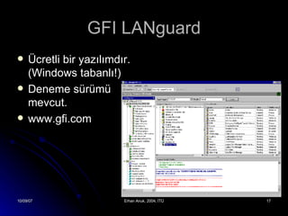 GFI LANguard Ücretli bir yazılımdır. (Windows tabanlı!) Deneme sürümü mevcut. www.gfi.com 