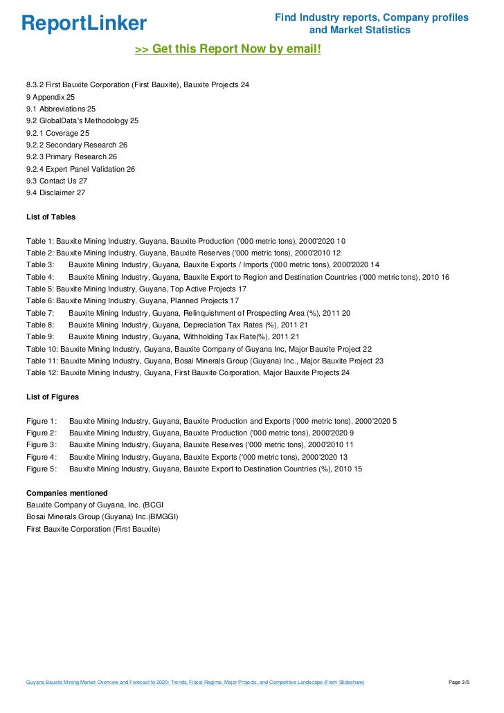 Guyana Bauxite Mining Market Overview and Forecast to 2020 Trends