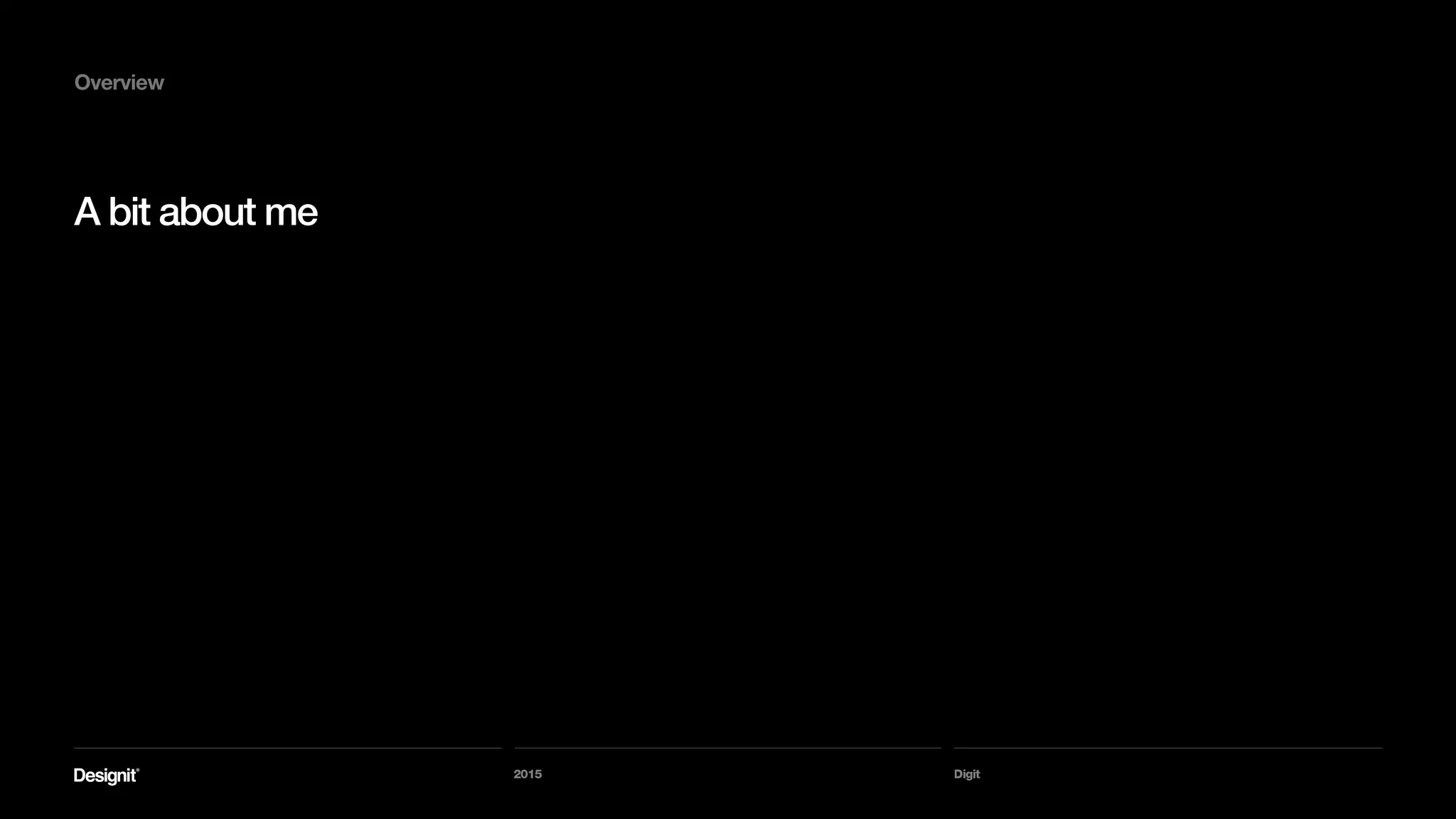 Digit
Saturated Lives
Modern life is becoming increasingly
saturated, overloaded with information.
2015
 