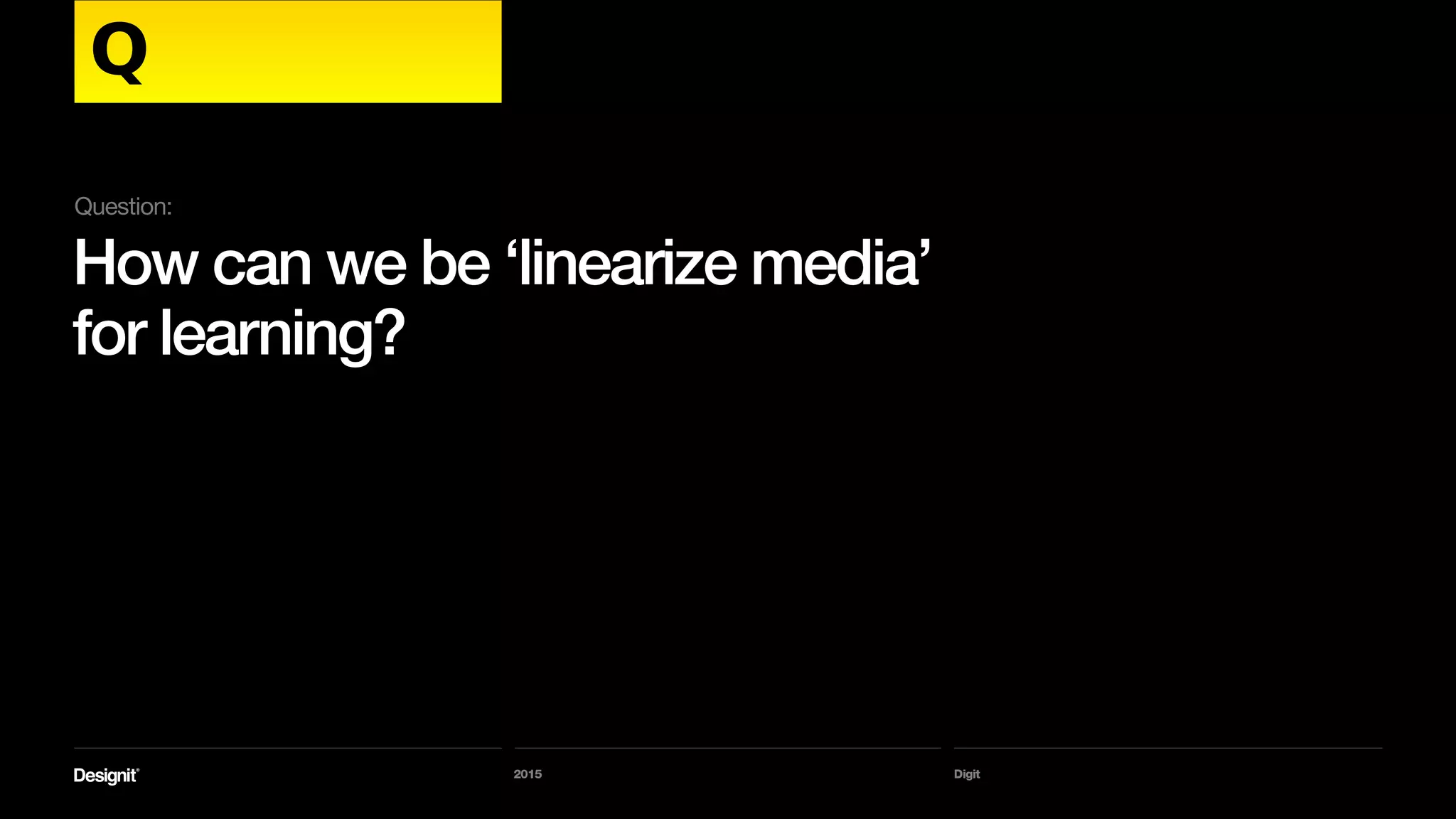 Digit
Is there a way to do this with voice?
Build a learning-machine that is simple, speaks ‘directly’ to my
brain and makes me learn new things?
2015
Inspiration: Learning
 