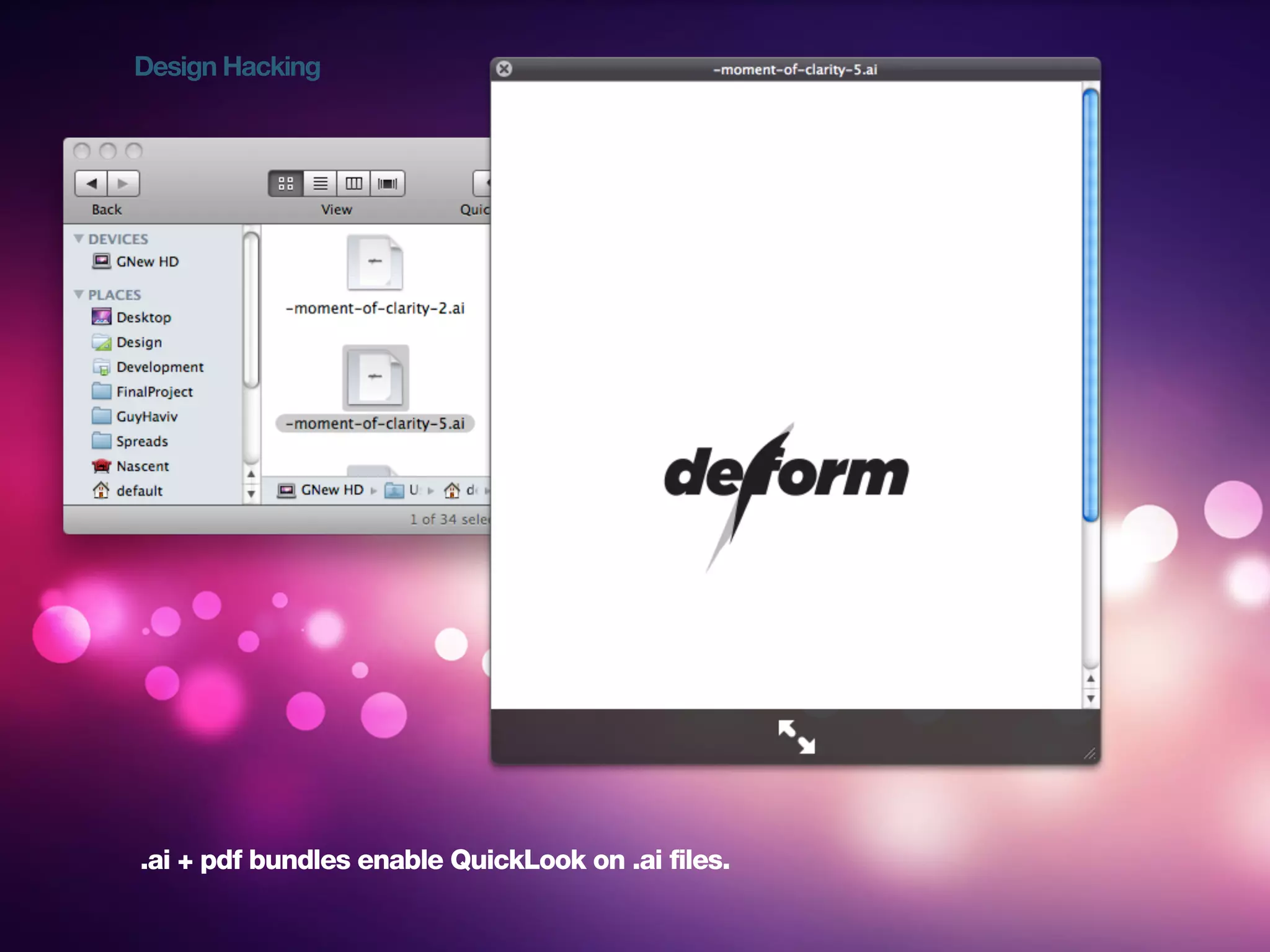 Design Hacking




Generative Design    Guy Haviv                     Designit
.ai + pdf bundles enable QuickLook on .ai files.
 