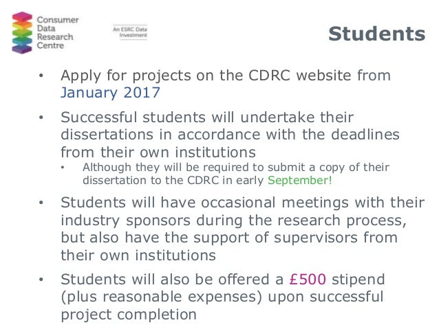Dissertation research programme