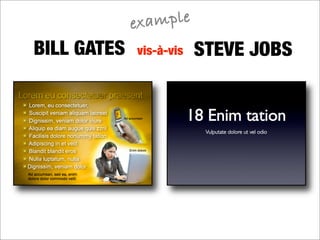 ex ample
BILL GATES   vis-à-vis   STEVE JOBS
 
