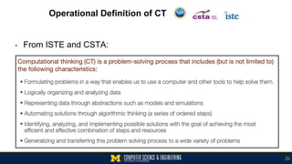 Operational Definition of CT
▪ From ISTE and CSTA:
26
 