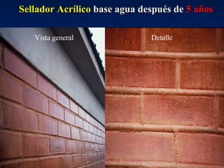 Sellador Acrílico  base agua después de  5 años Vista general Detalle 