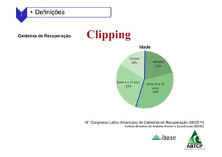 18° Congresso Latino Americano de Caldeiras de Recuperação (08/2011)
Instituto Brasileiro de Análises Sociais e Econômicas (IBASE)
Caldeiras de Recuperação
1 • Definições
Idade
 