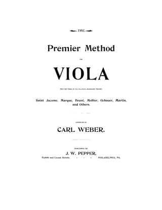 Weber carl   premier method for viola