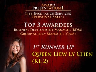 1st Runner Up
Queen Liew Ly Chen
(KL 2)
 