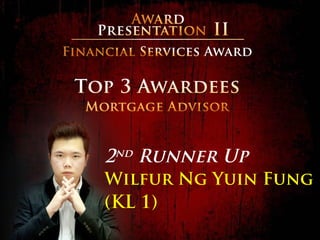 2nd
Runner Up
Wilfur Ng Yuin Fung
(KL 1)
 