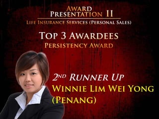 2nd
Runner Up
Winnie Lim Wei Yong
(Penang)
 