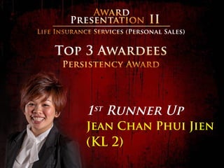 1st Runner Up
Jean Chan Phui Jien
(KL 2)
 