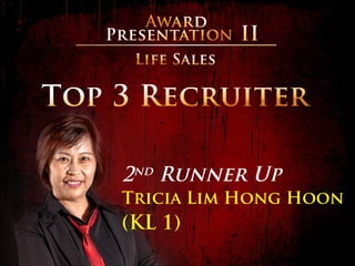 2nd
Runner Up
Tricia Lim Hong Hoon
(KL 1)
 