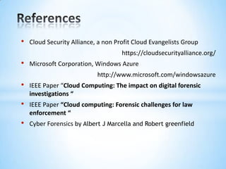 Cloud Computing : Security and Forensics | PPTX
