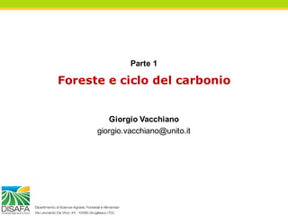 Topic 1, Slide 1 of 47
USAID-CIFOR-ICRAF Project
Assessing the Implications of Climate Change for USAID Forestry Programs (2009)
Foreste e ciclo del carbonio
Parte 1
Giorgio Vacchiano
giorgio.vacchiano@unito.it
 