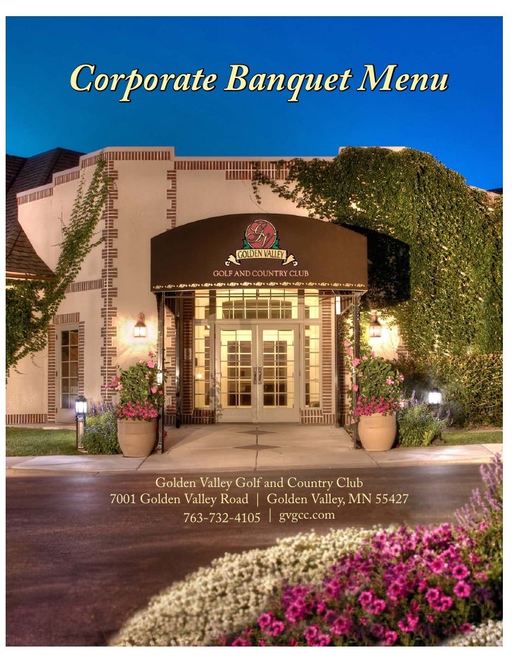 Golden Valley Golf And Country Club S Corporate Banquet Menu