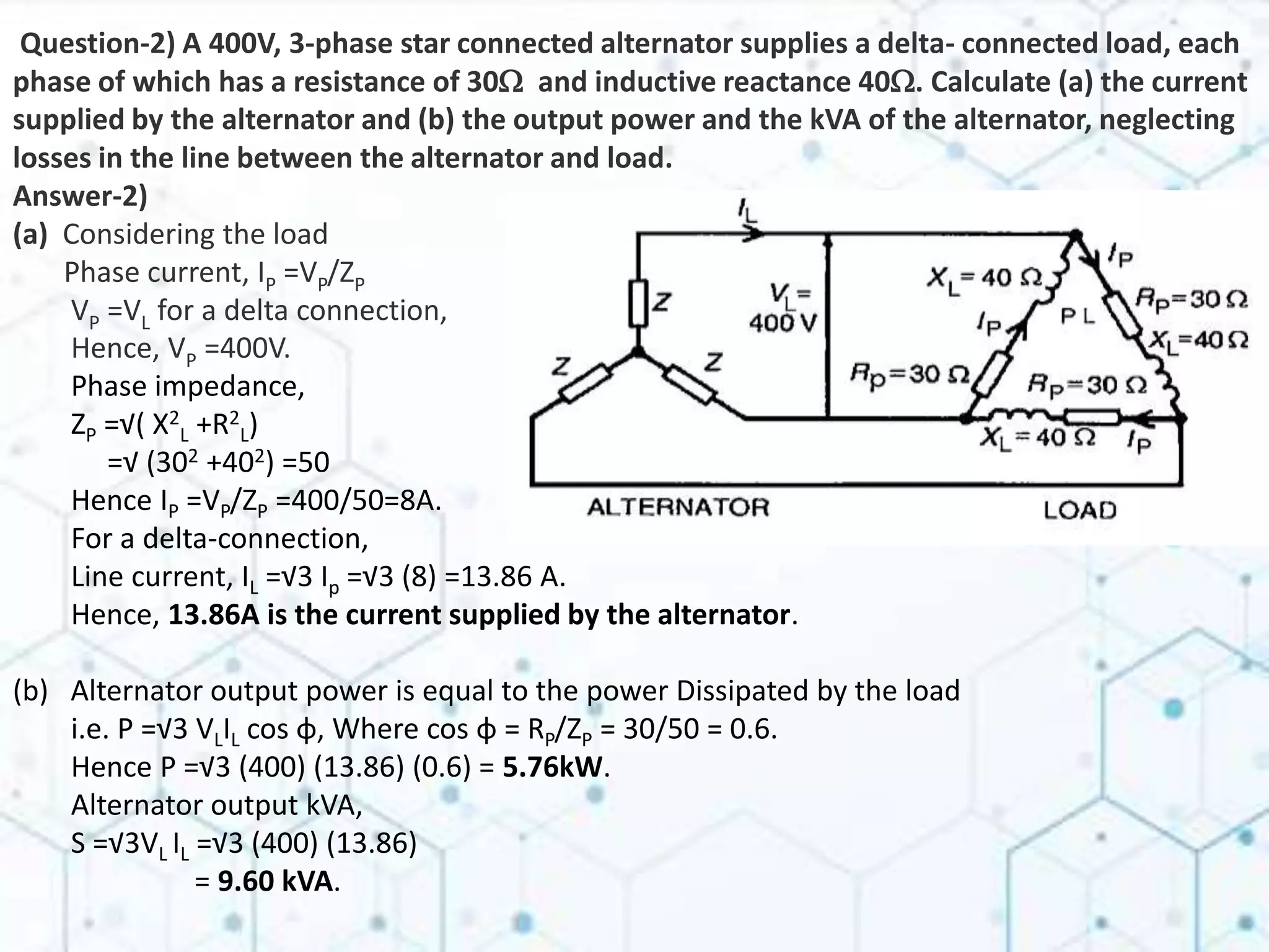 Delta connection (line and phase quantities)
