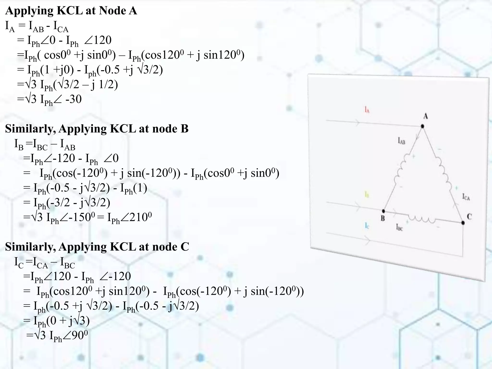 Delta connection (line and phase quantities)