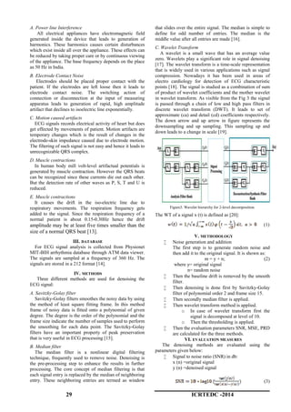 DENOISING OF ECG SIGNAL USING FILTERS AND WAVELET TRANSFORM | PDF