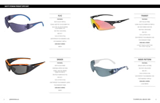 1211
SAFETY EYEWEAR PRODUCT SPOTLIGHT
globalvision.us TO ORDER CALL 800-927-2801
FLYZ
FEATURES:
MATTE BLACK TEMPLES
DOUBLE...