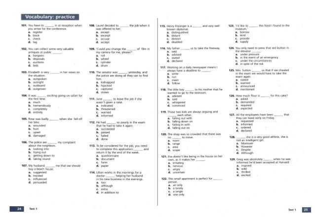 Practice Test 1 For The Ecce