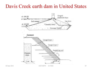 Davis Creek earth dam in United States
(after Cancelli and Cazzuffi, 1991)
20 Sept 2015 OUR EARTH G V RAO 47
 