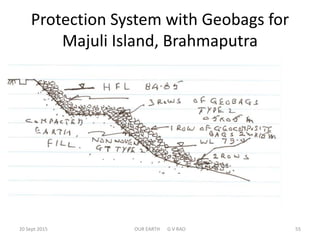 Protection System with Geobags for
Majuli Island, Brahmaputra
20 Sept 2015 OUR EARTH G V RAO 55
 