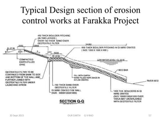 Typical Design section of erosion
control works at Farakka Project
20 Sept 2015 OUR EARTH G V RAO 57
 