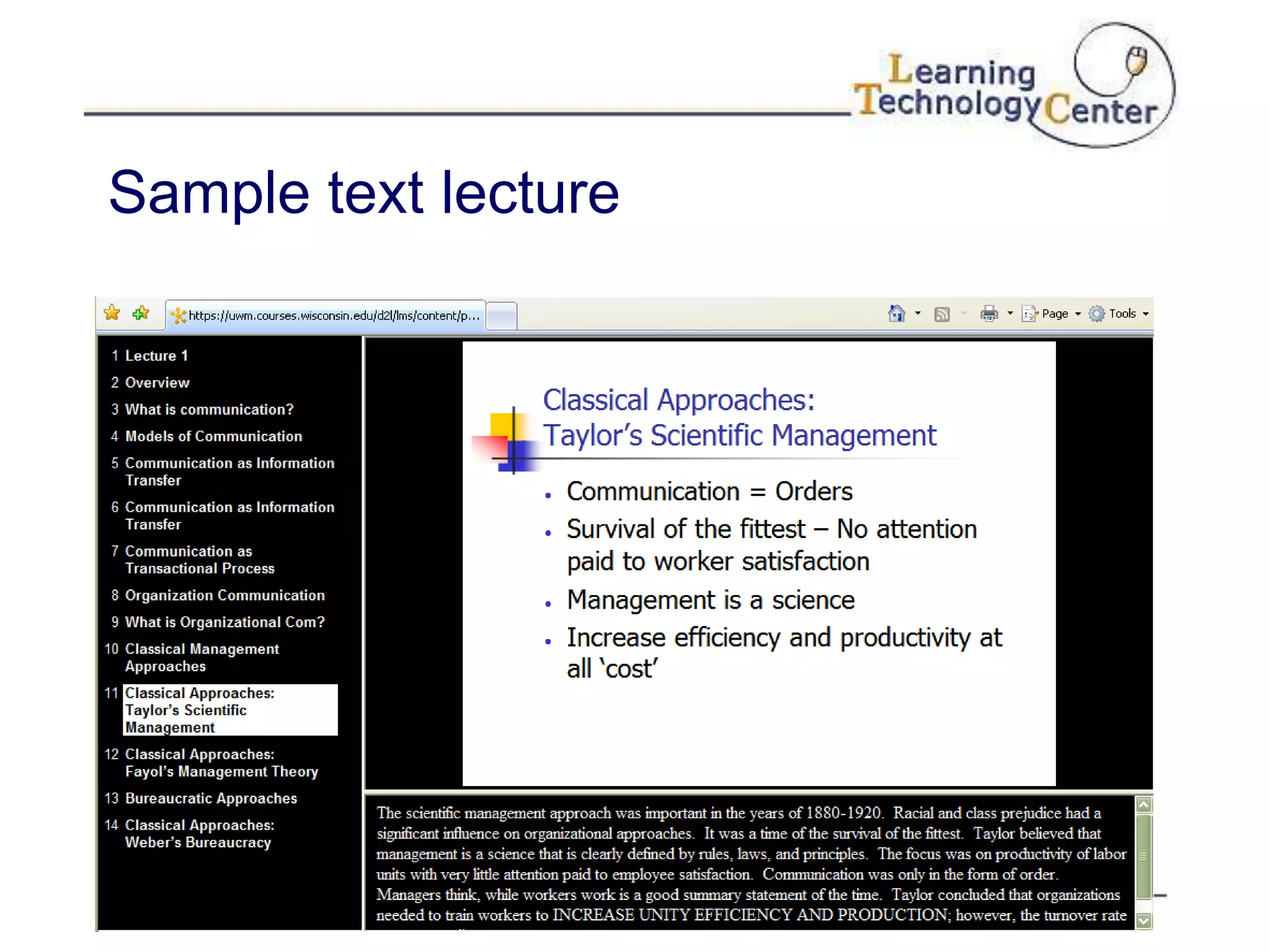 Sample text lecture
 