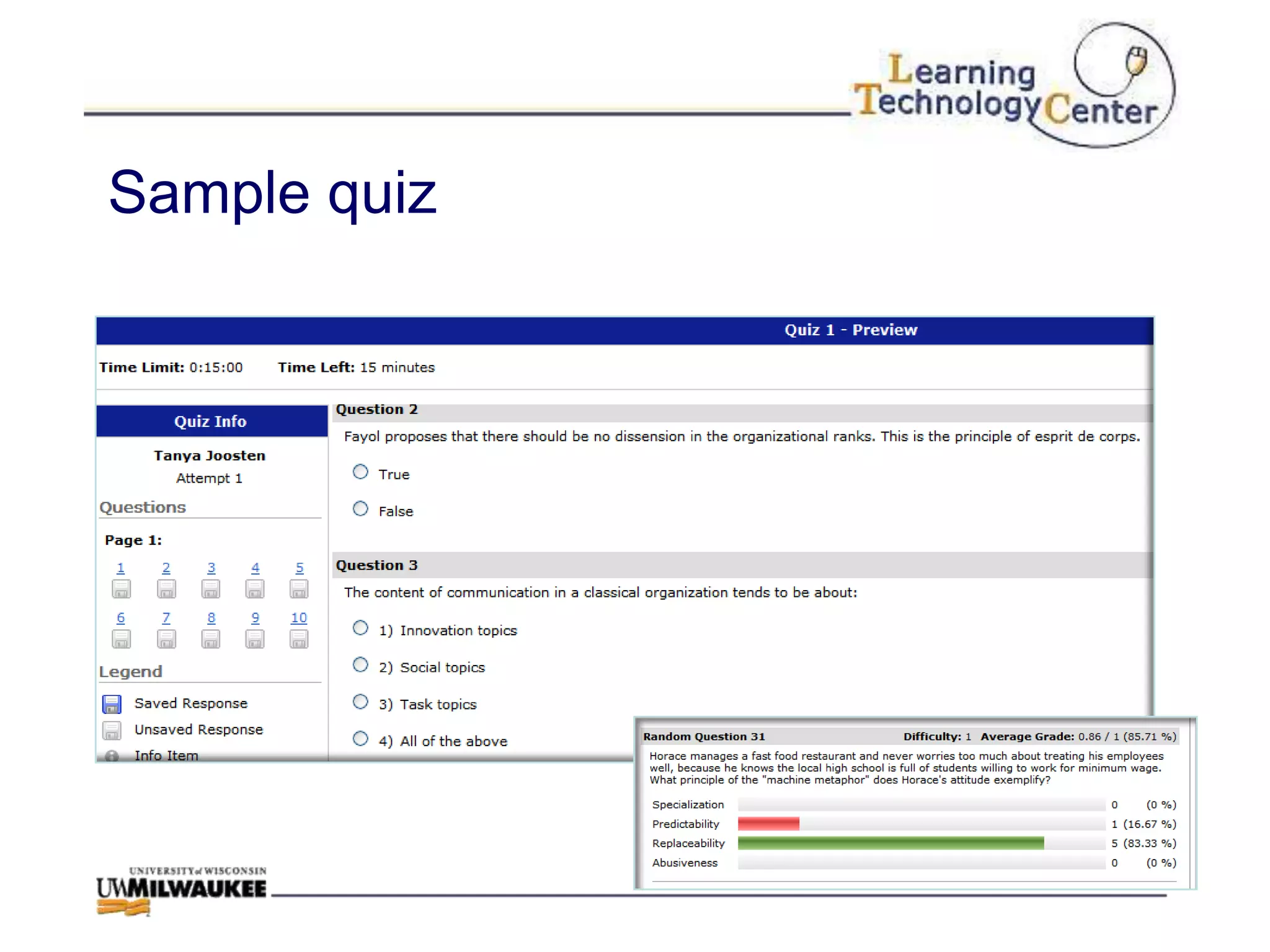 Sample quiz
 