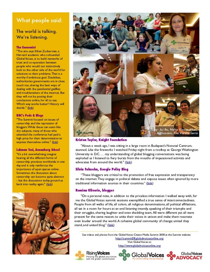 Global Voices Citizen Media Summit 2008 - Thank You! Slide 3