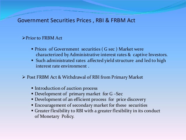 Indian Govt Securities FRBM