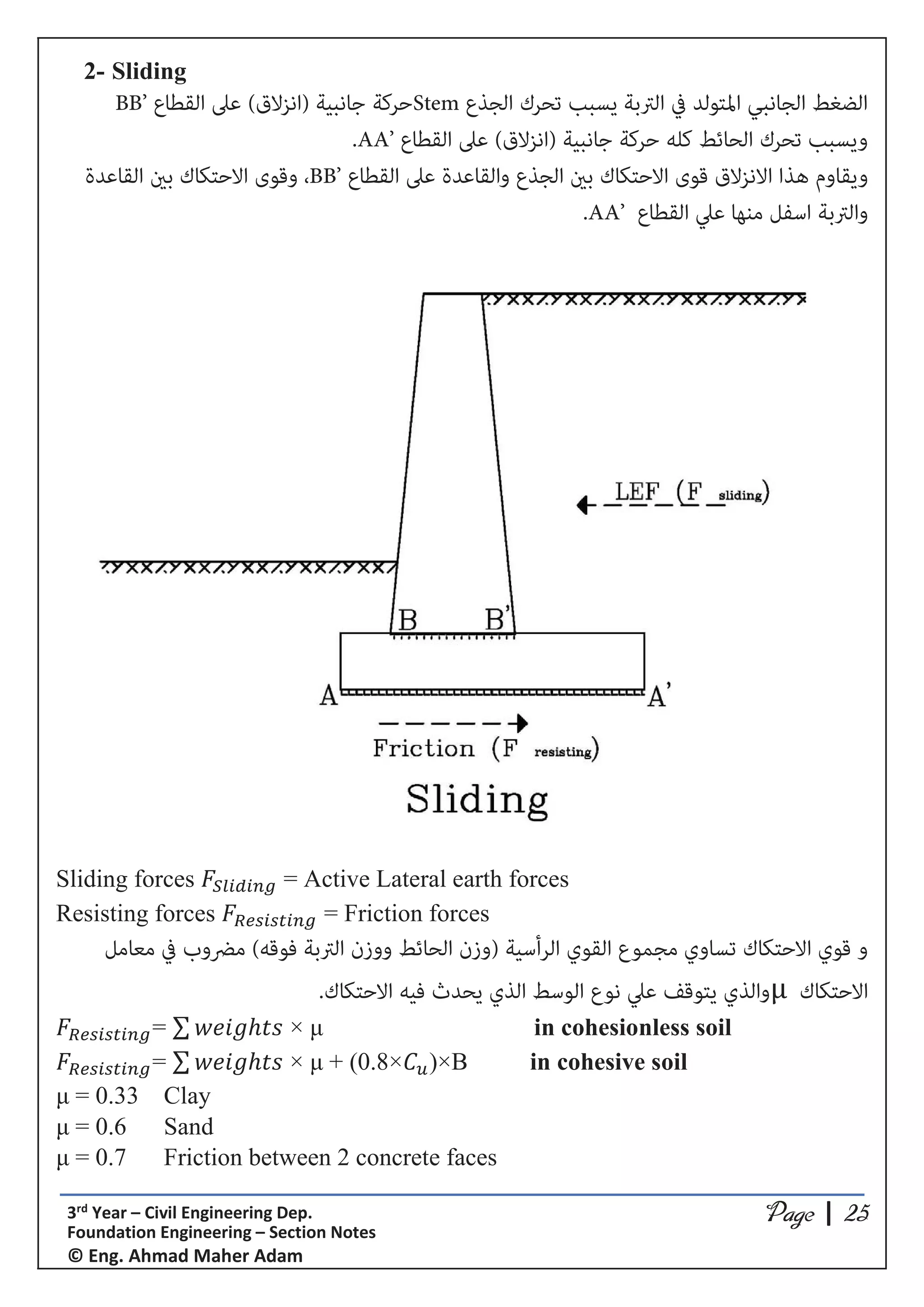 Design and Check stability of Gravity Retaining wall | PDF