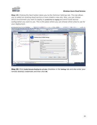 windows azure cloud services - Lab Manual | PDF