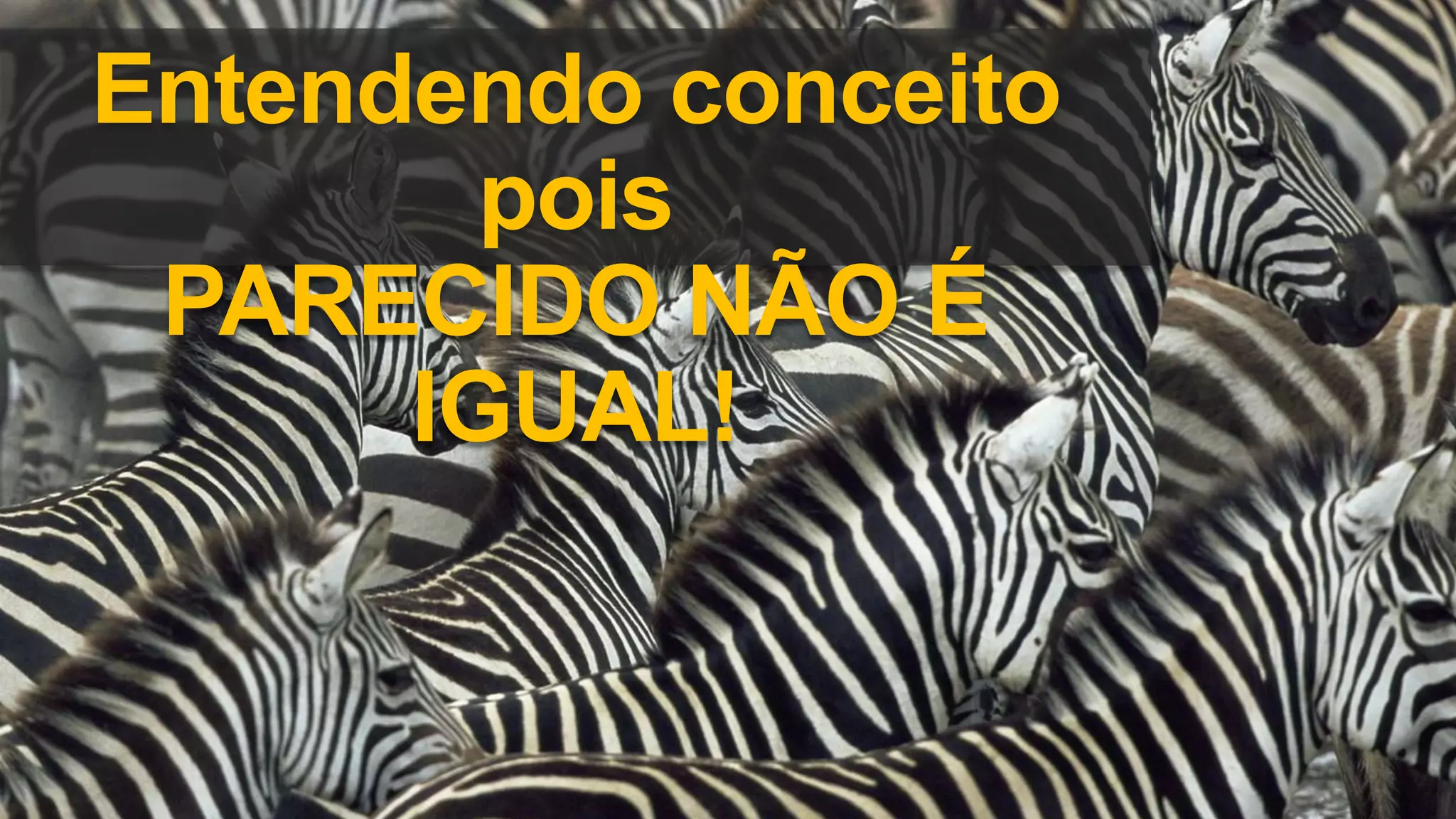 Entendendo conceito
pois
PARECIDO NÃO É
IGUAL!
 