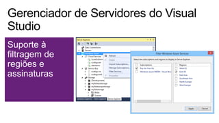 Suporte à
filtragem de
regiões e
assinaturas
 