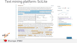 Text mining platform: SciLite
application
 