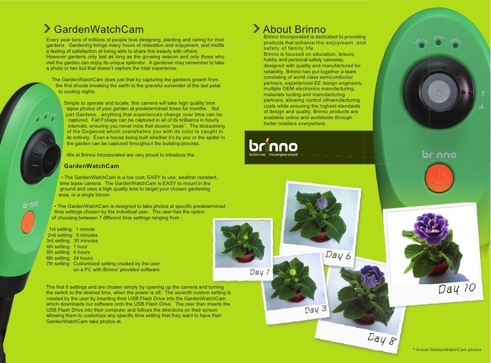Brinno GardenWatchCam GWC Brochure