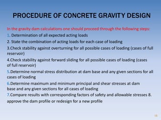 Gravity dam stability analysis | PDF